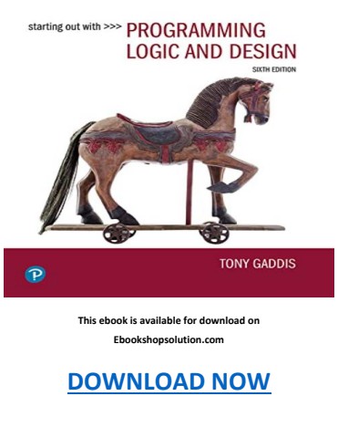 Starting Out with Programming Logic and Design 6th Edition PDF Tony Gaddis