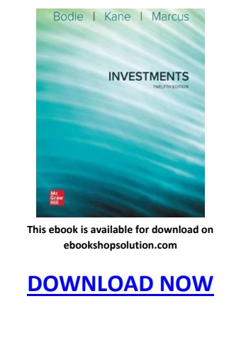 Investments Bodie 12th Edition PDF