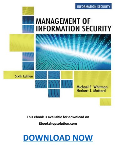 Management of Information Security 6th Edition PDF 9781337405713 eBook
