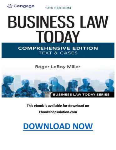 Business Law Today Comprehensive 13th Edition PDF