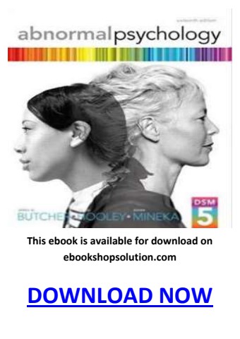 Abnormal Psychology 16th Edition PDF