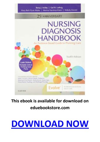 Nursing Diagnosis Handbook An Evidence-Based Guide to Planning Care 12th Edition PDF