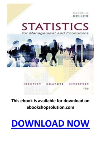 Statistics for Management and Economics 11th Edition PDF