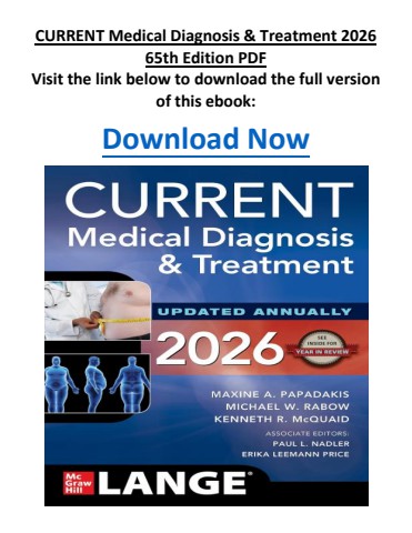 CURRENT Medical Diagnosis & Treatment 2026 65th Edition PDF