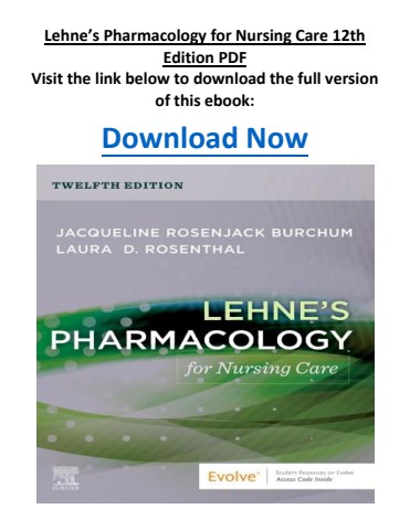 Lehne’s Pharmacology for Nursing Care 12th Edition PDF