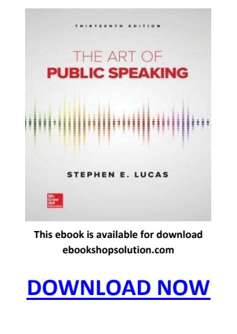The Art of Public Speaking 13th Edition PDF