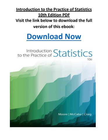 Introduction to the Practice of Statistics 10th Edition PDF