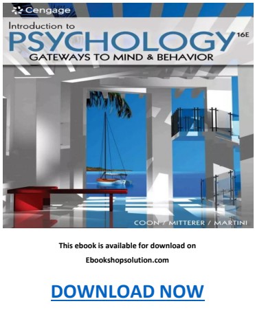 Introduction to Psychology Gateways to Mind and Behavior 16th Edition PDF