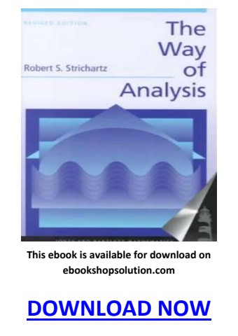 the way of analysis strichartz pdf