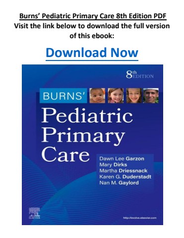 Burns’ Pediatric Primary Care 8th Edition PDF