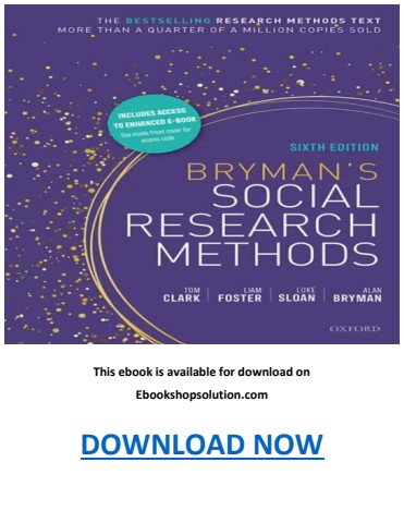 Bryman’s Social Research Methods 6th Edition PDF