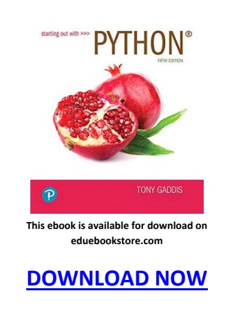 Starting Out with Python 5th Edition PDF By TONY GADDIS