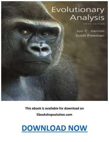 Evolutionary Analysis 5th Edition PDF