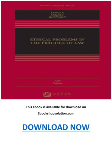 Ethical Problems in the Practice of Law 5th Edition PDF