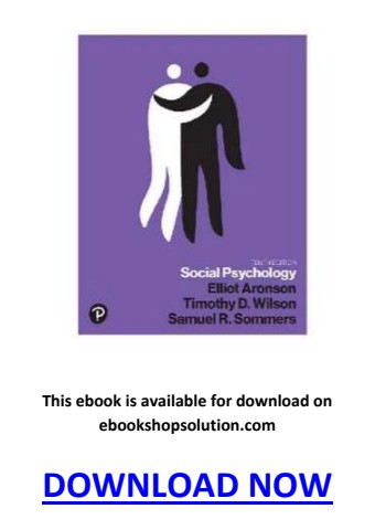 Social Psychology 10th Edition Aronson PDF