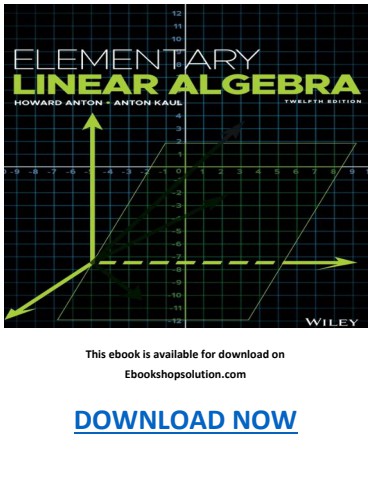 Elementary Linear Algebra 12th Edition PDF