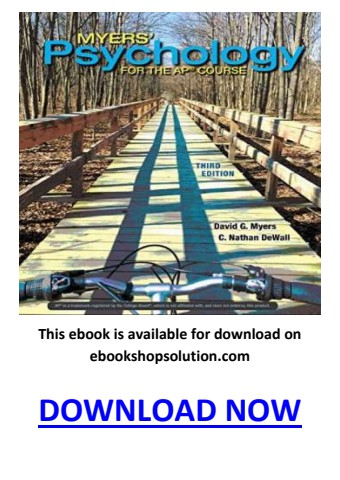 Myers’ Psychology for the Ap(r) Course 3rd Edition PDF eBook