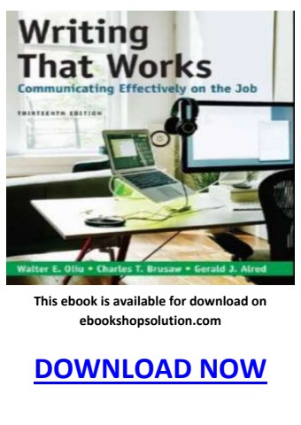 Writing That Works 13th edition PDF