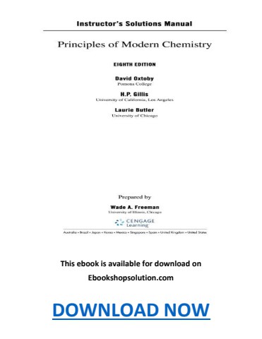 Principles of Modern Chemistry 8th Edition Solutions Manual PDF