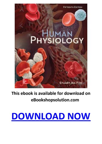 Human Physiology 15th Edition Pdf By Stuart Fox 978 1259864629