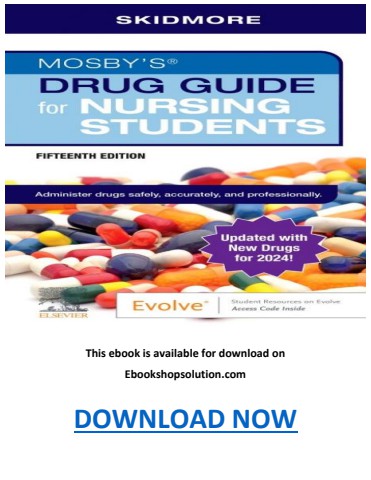 Mosby's Drug Guide for Nursing Students 15th Edition PDF with update