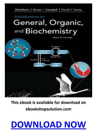 Introduction to General Organic and Biochemistry 12th Edition PDF