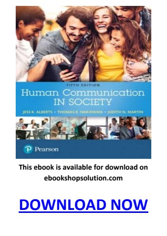 Human Communication in Society 5th Edition PDF