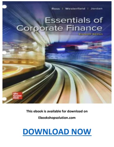 Essentials of Corporate Finance 11th Edition PDF