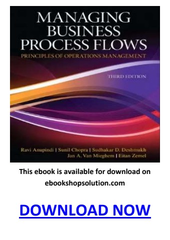 Managing Business Process Flows 3rd Edition PDF