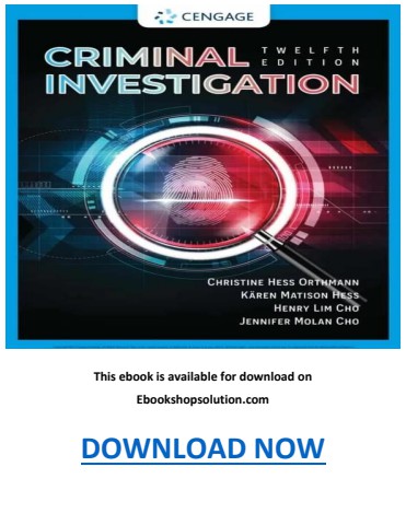 Criminal Investigation 12th Edition PDF