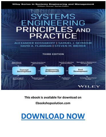 Systems Engineering Principles and Practice 3rd Edition PDF