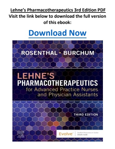 Lehne’s Pharmacotherapeutics 3rd Edition PDF