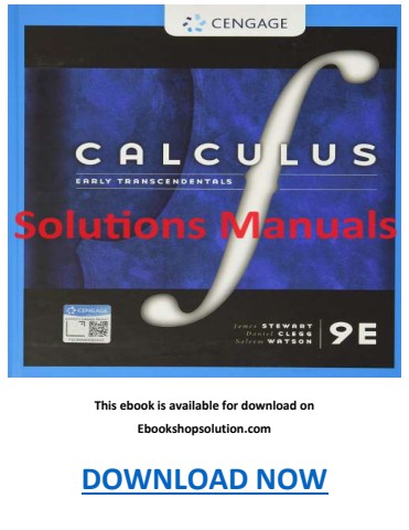 Calculus Early Transcendentals 9th edition Solutions PDF