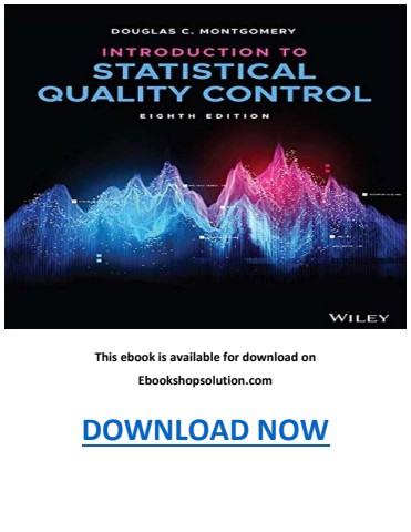 Introduction to Statistical Quality Control 8th Edition PDF