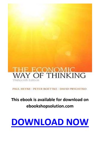 The Economic Way of Thinking 13th Edition PDF