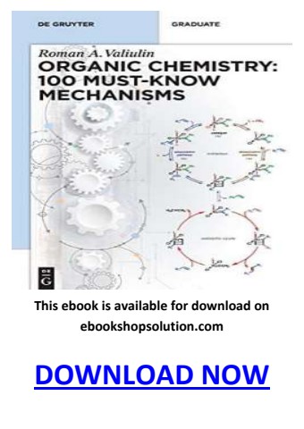 organic chemistry 100 must-know mechanisms PDF