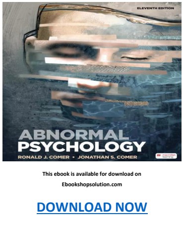 Abnormal Psychology 11th Edition Comer PDF