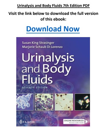 Urinalysis and Body Fluids 7th Edition PDF