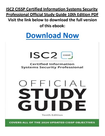 ISC2 CISSP Certified Information Systems Security Professional Official Study Guide 10th Edition PDF