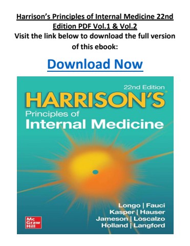 Harrison’s Principles of Internal Medicine 22nd Edition PDF Vol.1 & Vol.2