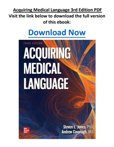 Acquiring Medical Language 3rd Edition PDF