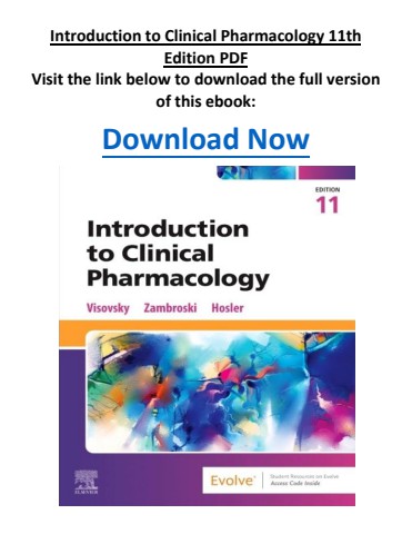 Introduction to Clinical Pharmacology 11th Edition PDF