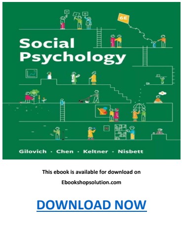 Social Psychology Gilovich 6th Edition PDF