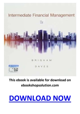 Intermediate Financial Management 13th Edition PDF