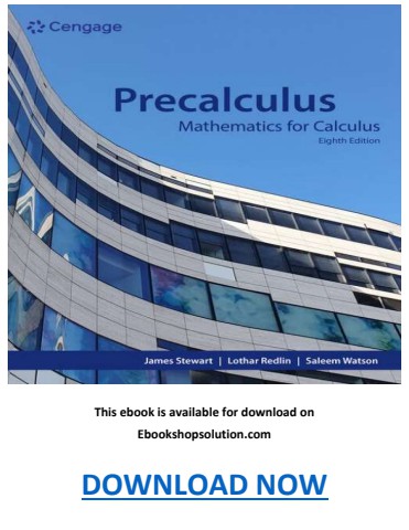 Precalculus Mathematics for Calculus 8th Edition PDF