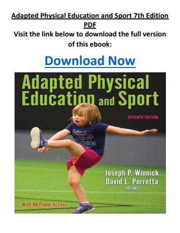 Adapted Physical Education and Sport 7th Edition PDF
