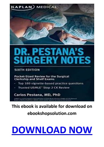 Pestanas Surgery Notes PDF 3rd Edition