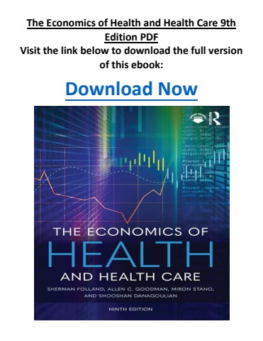 The Economics of Health and Health Care 9th Edition PDF