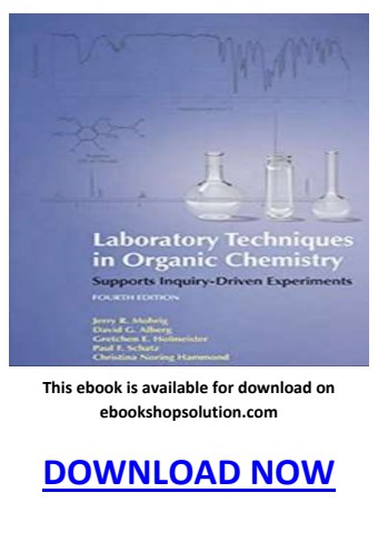 Laboratory Techniques in Organic Chemistry 4th Edition PDF