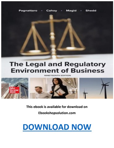 The Legal and Regulatory Environment of Business 19th Edition PDF